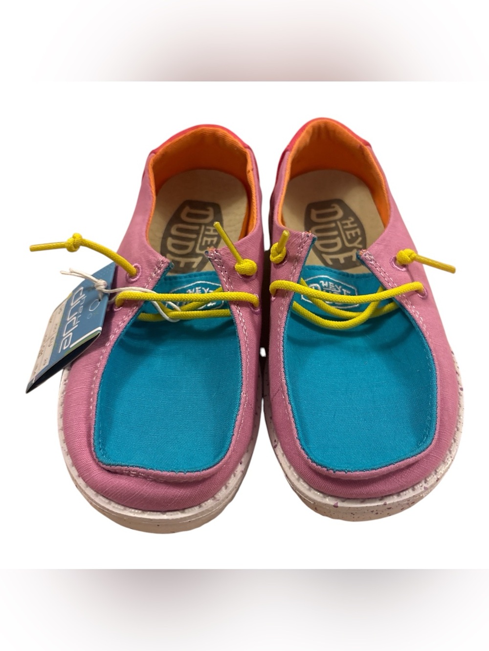 Hey Dude Kids NWT Wendy Slip-On with Yellow Laces